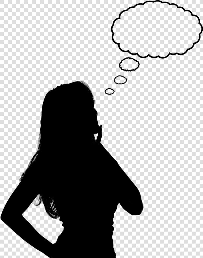 Thinking Woman Silhouette   Silhouette Of A Girl Thinking  HD Png DownloadTransparent PNG