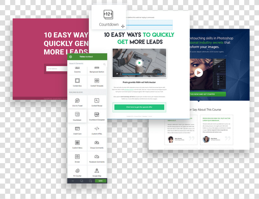 Landing Pages Every Marketing Purpose   Thrive Architect Landing Page  HD Png DownloadTransparent PNG