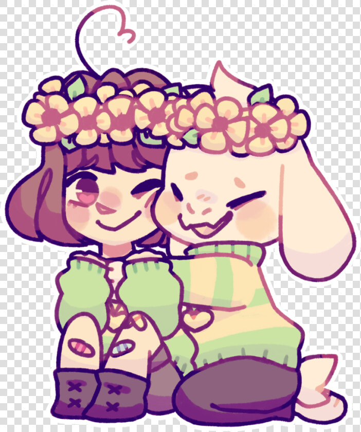 Chara And Asriel Cute  HD Png DownloadTransparent PNG