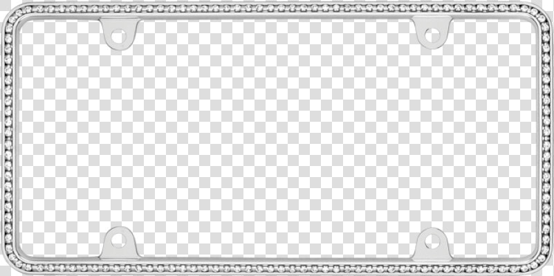 Thin White Diamonds On Chrome License Plate Frame   Tool  HD Png DownloadTransparent PNG