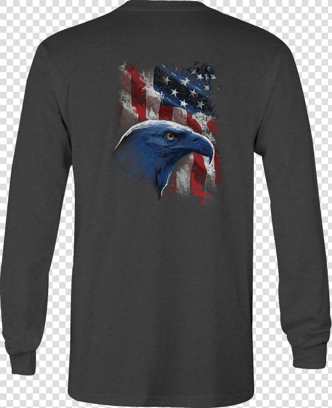 Long Sleeve Tshirt American Flag Eagle Vintage Usa   T shirt  HD Png DownloadTransparent PNG