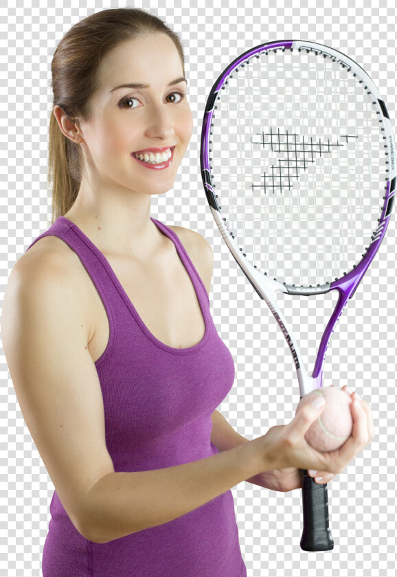 Smiling Woman With A Tennis Racket Png Image   Woman With A Tennis Racket  Transparent PngTransparent PNG