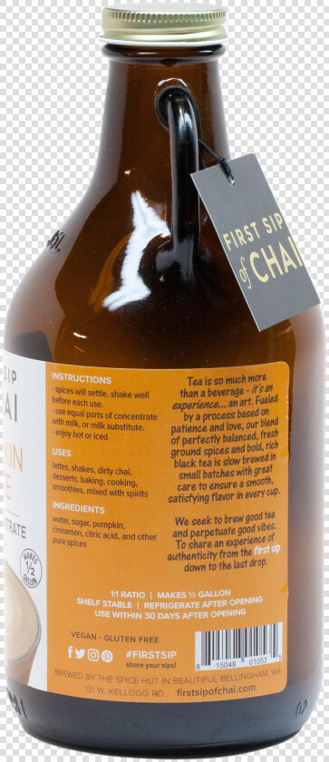 First Sip Of Chai Concentrate   Glass Bottle  HD Png DownloadTransparent PNG