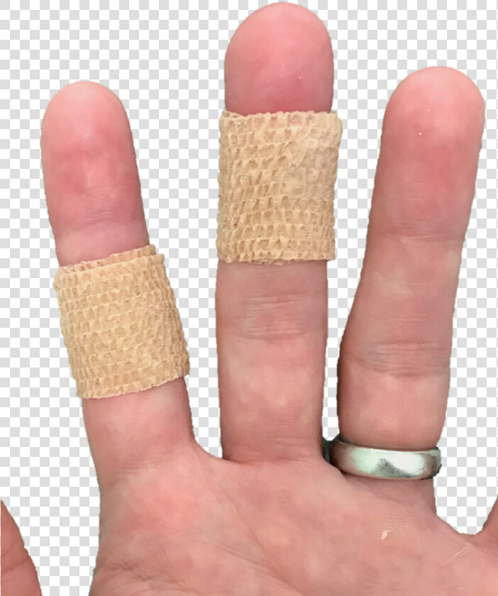 Placing Coban Tape  Or A Band aid Around The Joint   Coban Finger Tape  HD Png DownloadTransparent PNG