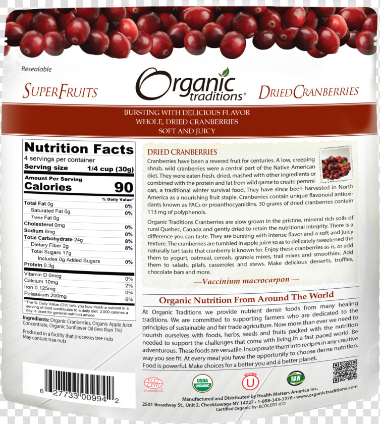 Organic Traditions Daily Probiotic Cranberry Supreme  HD Png DownloadTransparent PNG