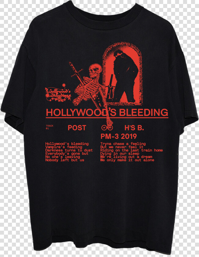 Post Malone Hollywood  39 s Bleeding T Shirt  HD Png DownloadTransparent PNG