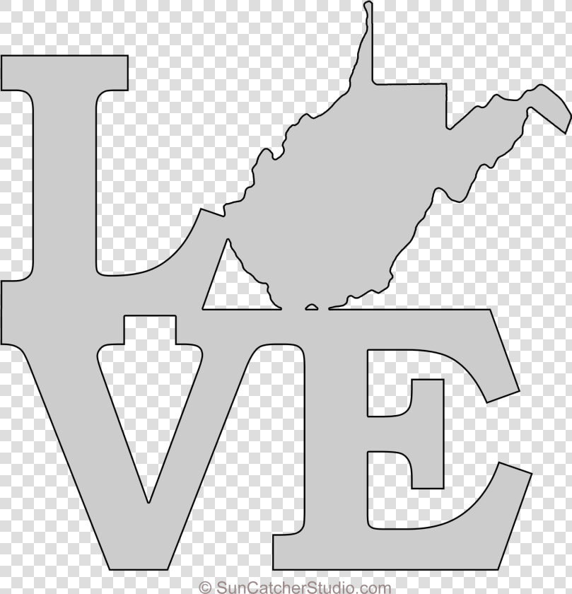 West Virginia Love Map Outline Scroll Saw Pattern Shape   Scroll Saw Love Pattern  HD Png DownloadTransparent PNG