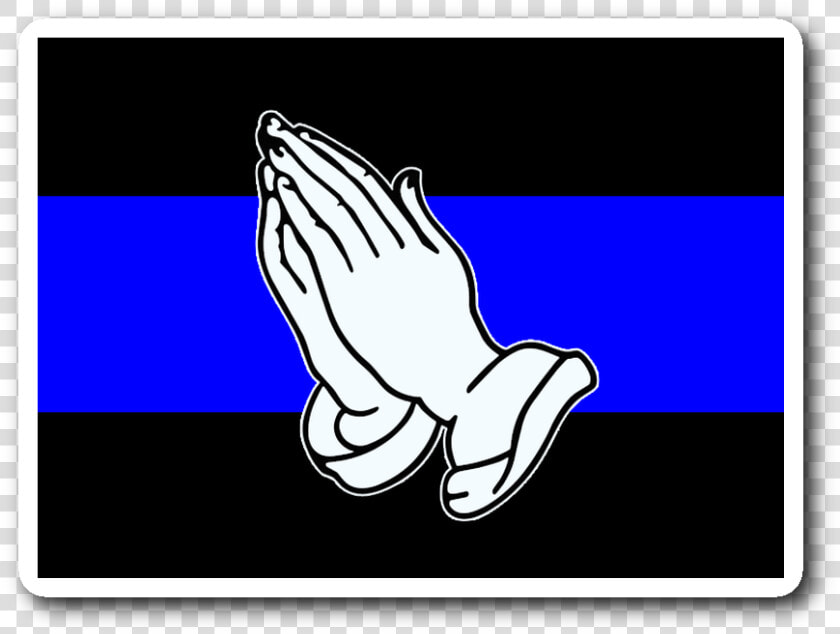 Praying Hands Thin Blue Line Sticker Class   Thin Blue Line Praying Hands  HD Png DownloadTransparent PNG