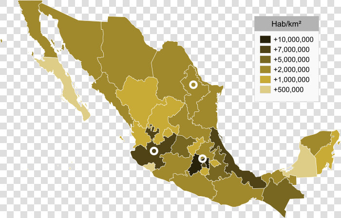 Map Of Each State S Population As Of   Gay Marriage In Mexico  HD Png DownloadTransparent PNG