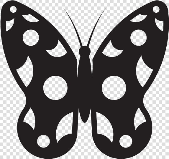 Butterfly With White Spots Silhouette   Brush footed Butterfly  HD Png DownloadTransparent PNG