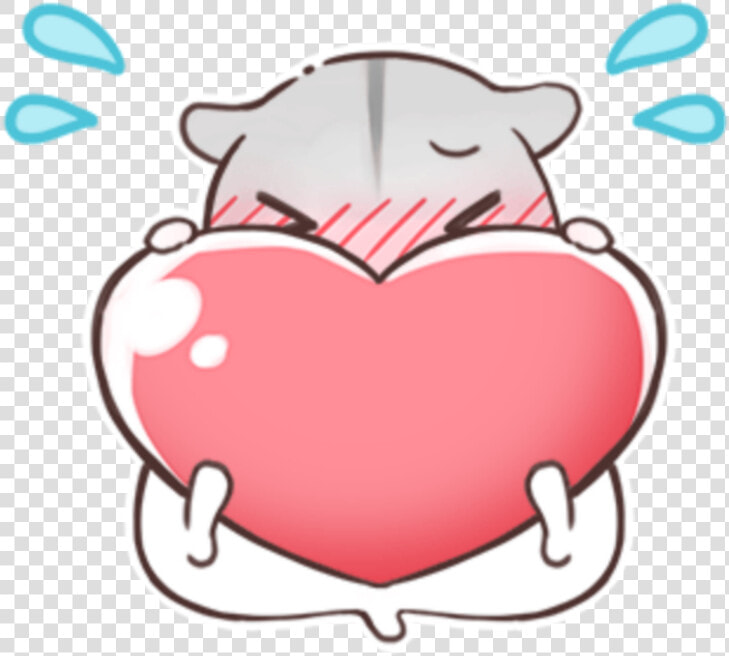  cute  chibi  hamster  heart  kawaii  line  linesticker  HD Png DownloadTransparent PNG