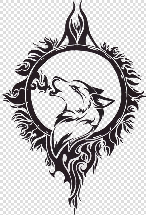 Transparent Wolf Tattoo Png   Celtic Tribal Wolf Tattoo  Png DownloadTransparent PNG