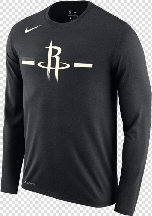 Men S Houston Rockets Nike L s Stripe Logo Tee   Houston Rockets  HD Png DownloadTransparent PNG