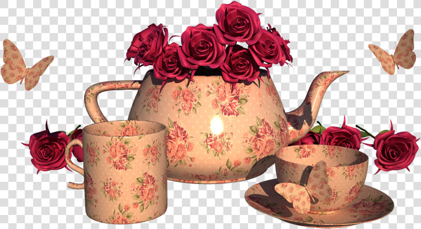 Vintage Rose Teacup Clipart Png   Garden Roses  Transparent PngTransparent PNG