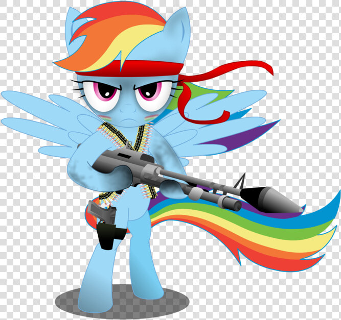 Transparent Bandana Rambo Clipart Transparent Stock   Rainbow Dash Guns  HD Png DownloadTransparent PNG