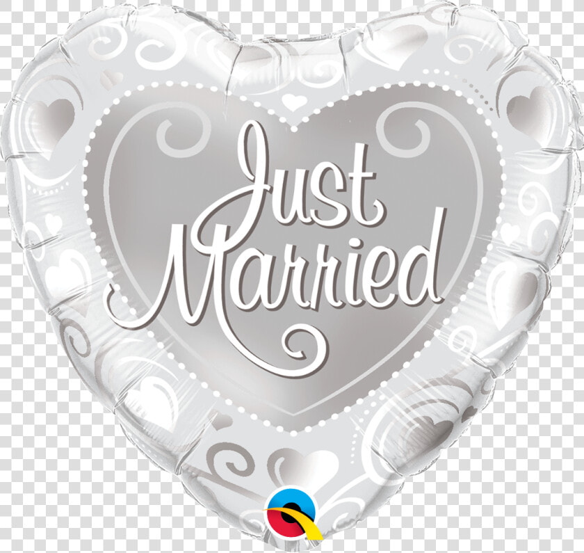 Silver Just Married Hearts Foil Balloon   Just Married Foil Balloons India  HD Png DownloadTransparent PNG