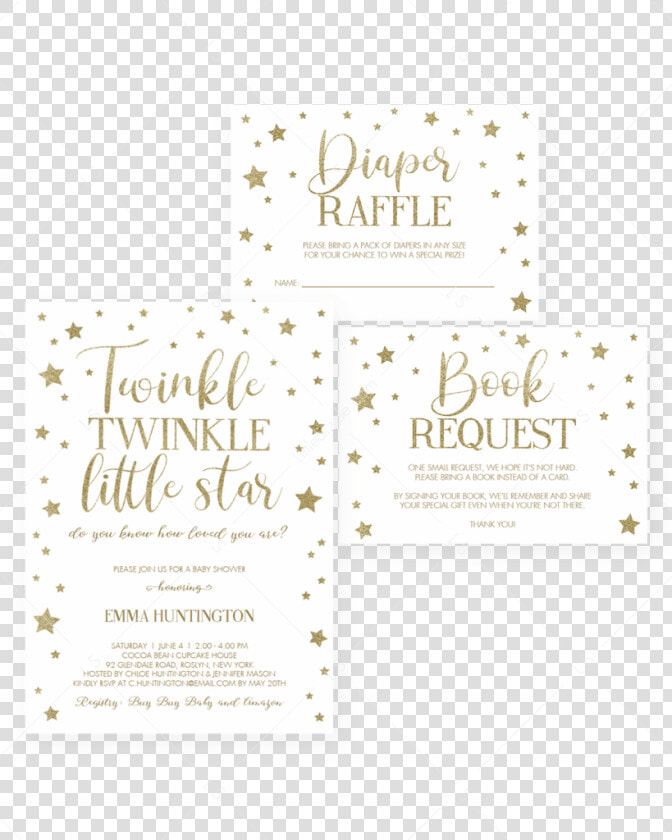 Twinkle Twinkle Baby Shower Invite Kit Template By   Calligraphy  HD Png DownloadTransparent PNG