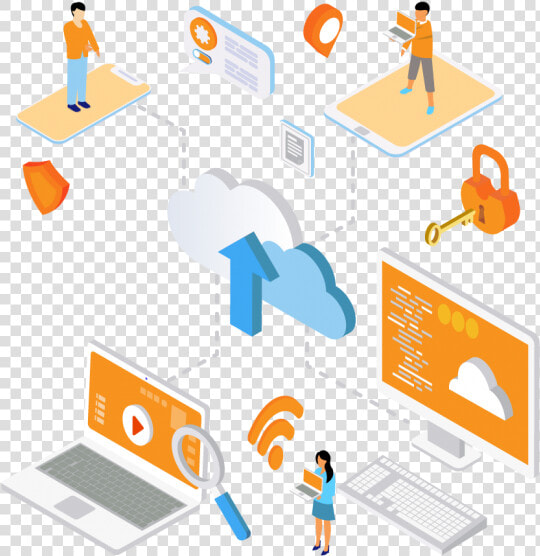 Técnico Na Nuvem   Cloud Computing Isometric Png  Transparent PngTransparent PNG