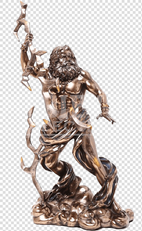 Bronze Wrathful Zeus Statue   Zeus Scepter  HD Png DownloadTransparent PNG