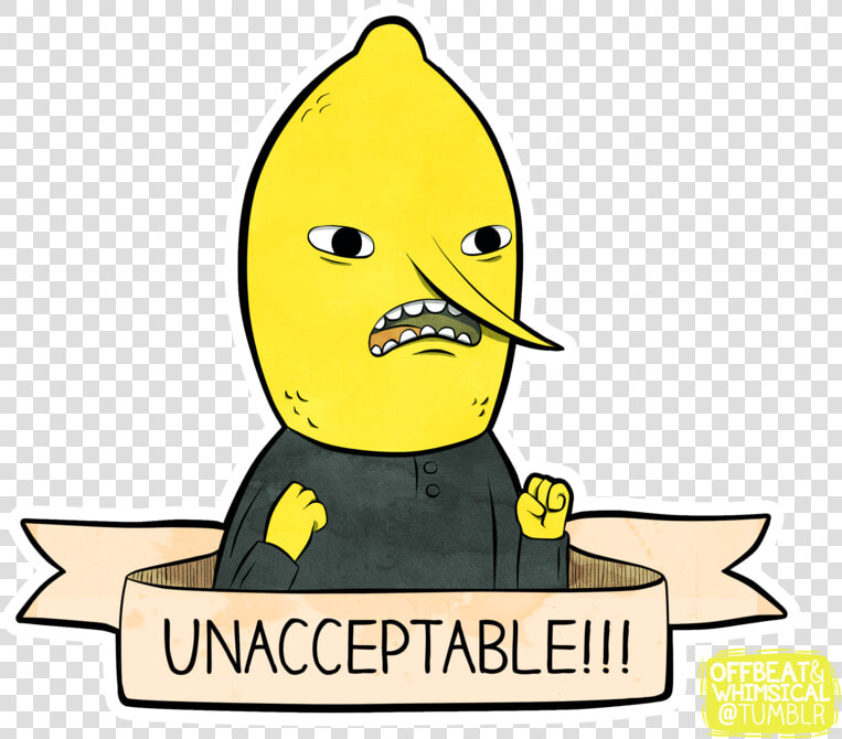 Adventure Time Funny  Adventure Time Tattoo  Adventure   Lemon Unacceptable Adventure Time  HD Png DownloadTransparent PNG