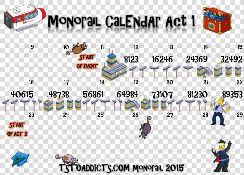 Monorail Act One Calendar   Simpsons Tapped Out Monorail Building  HD Png DownloadTransparent PNG