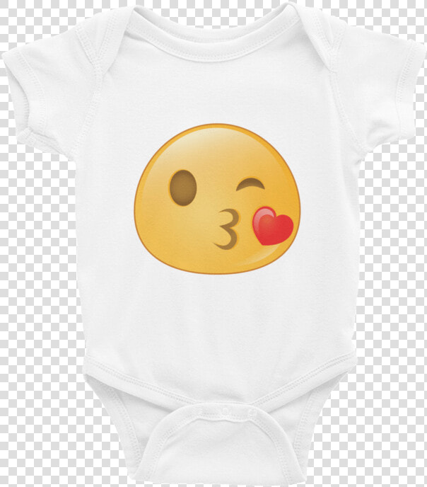 Expressive Blowing Kiss Emoji Baby Onesie My Wear Clothes   Cartoon  HD Png DownloadTransparent PNG