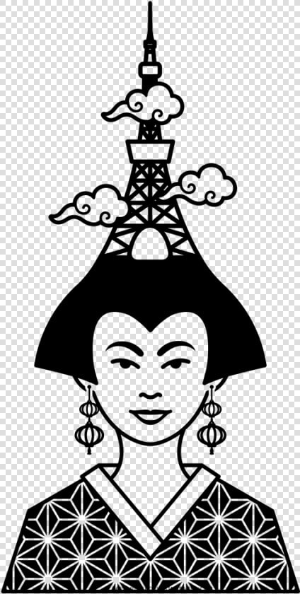 Geisha Coloring Page   Woman  HD Png DownloadTransparent PNG