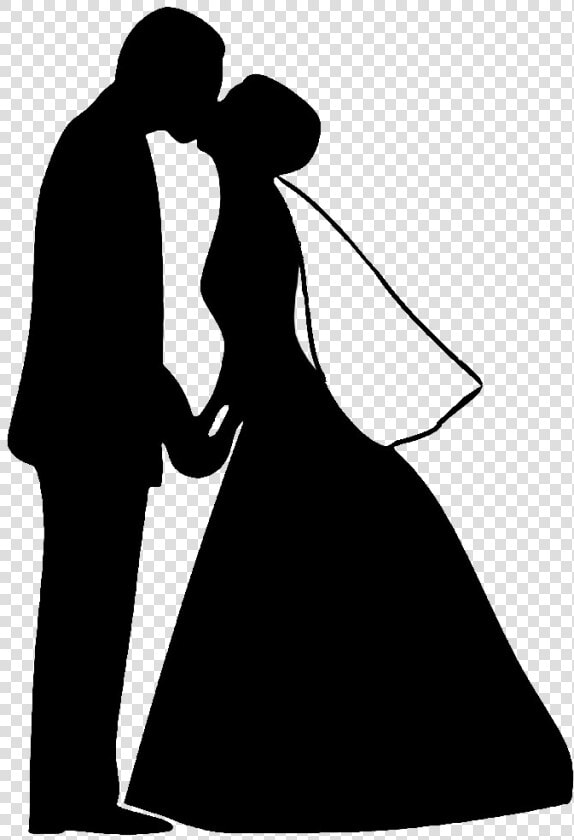 Transparent Couple Clipart Black And White   Bride And Groom Silhouette Png  Png DownloadTransparent PNG