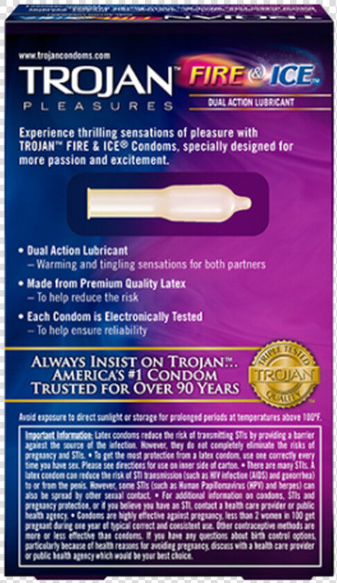 Trojan Fire  amp  Ice Lubricated Condoms 3 Counts  HD Png DownloadTransparent PNG