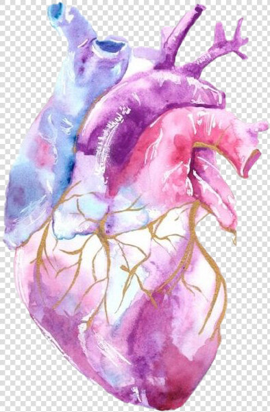 Purple Aesthetic Art Png Clipart   Acuarelas Heart  Transparent PngTransparent PNG