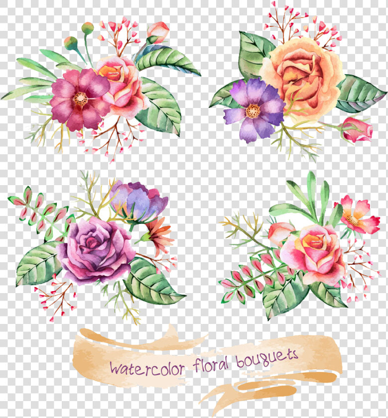 Flower Bouquet Watercolor Painting   Wedding Flowers Bouquet Hd  HD Png DownloadTransparent PNG