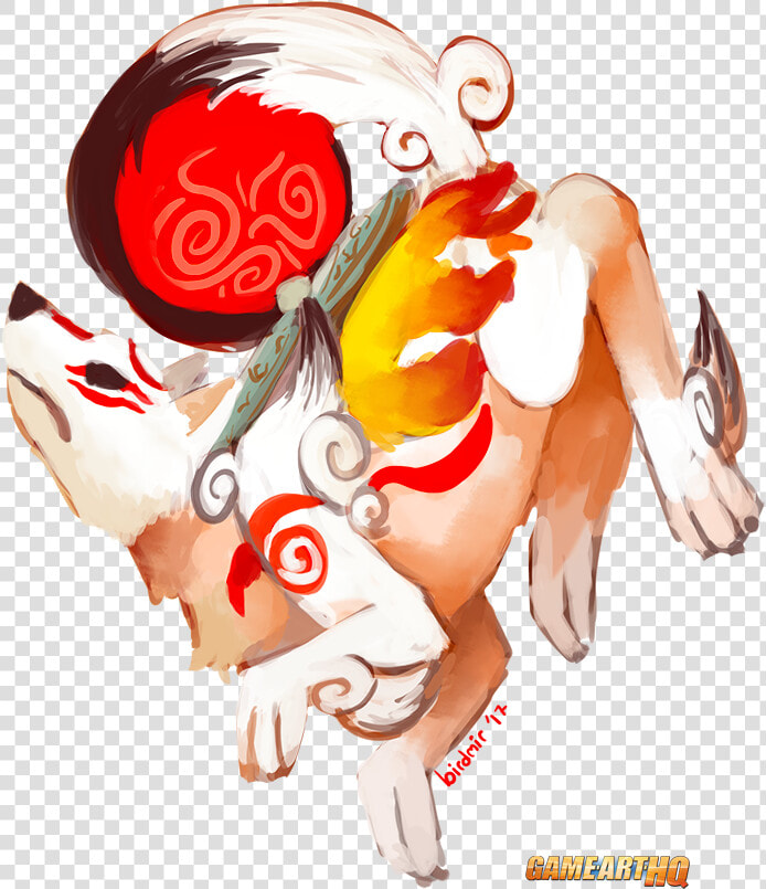 Amaterasu From Okami Drawn For The Game Art Hq Video   Illustration  HD Png DownloadTransparent PNG