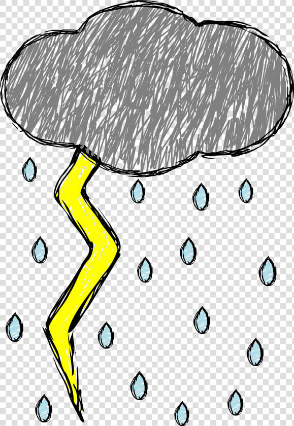 Transparent Rainstorm Clipart   Draw A Thunderstorm With Lightning  HD Png DownloadTransparent PNG