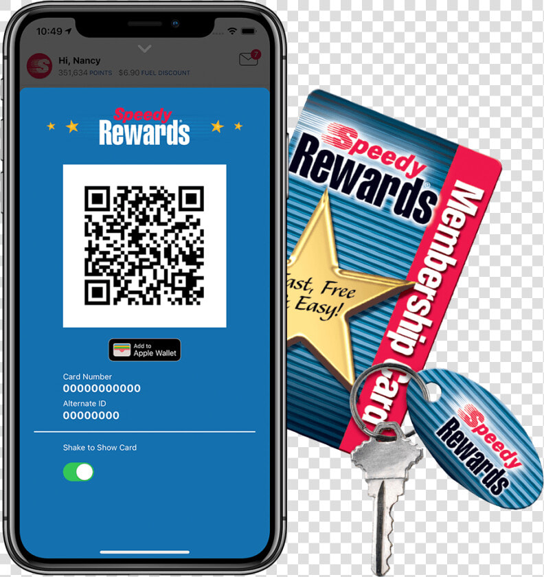 Speedy Rewards Mobile App And Membership Card   Speedway Rewards  HD Png DownloadTransparent PNG