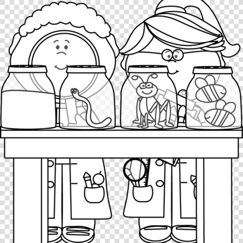 Science Crown Hatenylo Com Kid Scientists Examining   Science Images Black And White Clip Art  HD Png DownloadTransparent PNG