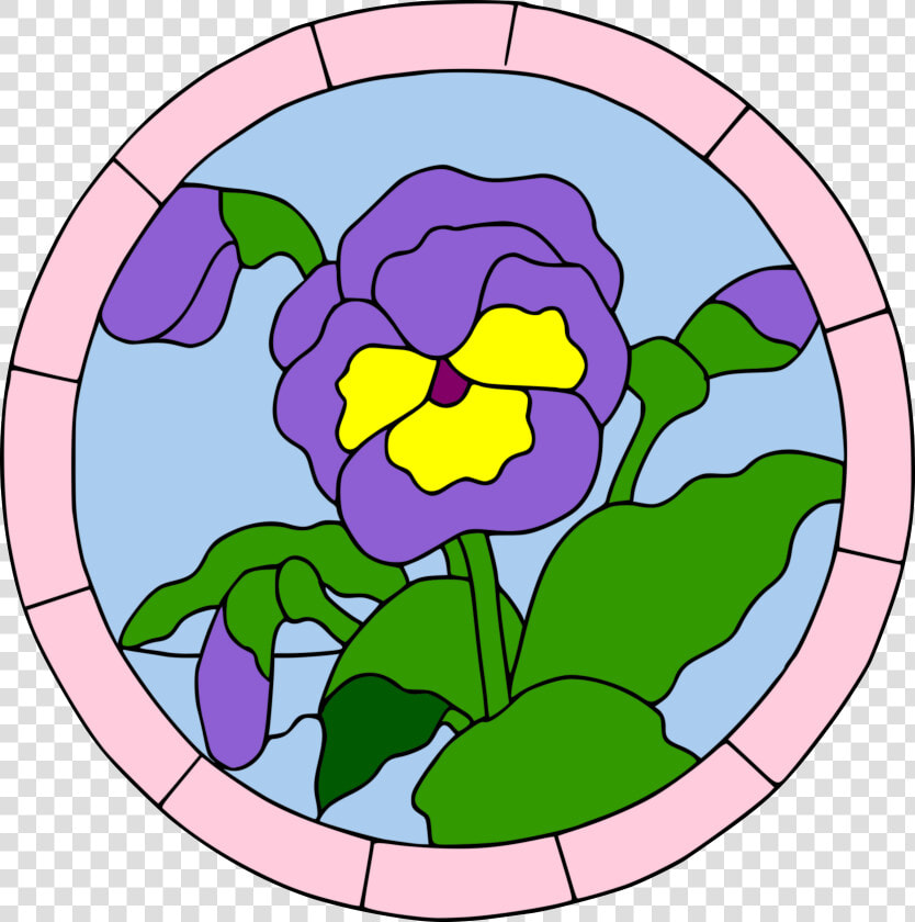 Colored Pansy Stained Glass Clip Arts   Clip Art  HD Png DownloadTransparent PNG