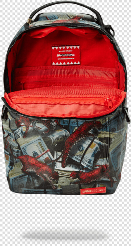 Transparent Money Roll Png   Sprayground Backpack Red Leopard Money  Png DownloadTransparent PNG