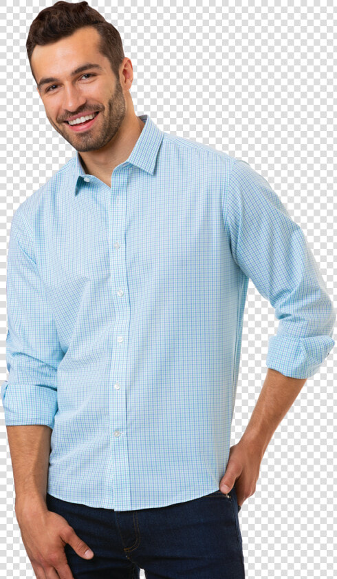 Men S L s Untucked Plaid No Pocket Aqua Extra Large   Gentleman  HD Png DownloadTransparent PNG