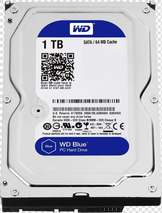 Wd Blue 1tb Sata 6 Gb s 5400 Rpm 64mb Cache   1tb Wd Hard Disk  HD Png DownloadTransparent PNG