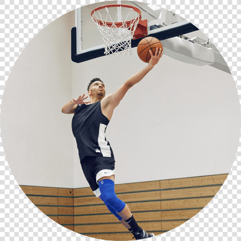 Bauerfeind Sports Knee Compression Nba Action Shot   Slam Dunk  HD Png DownloadTransparent PNG