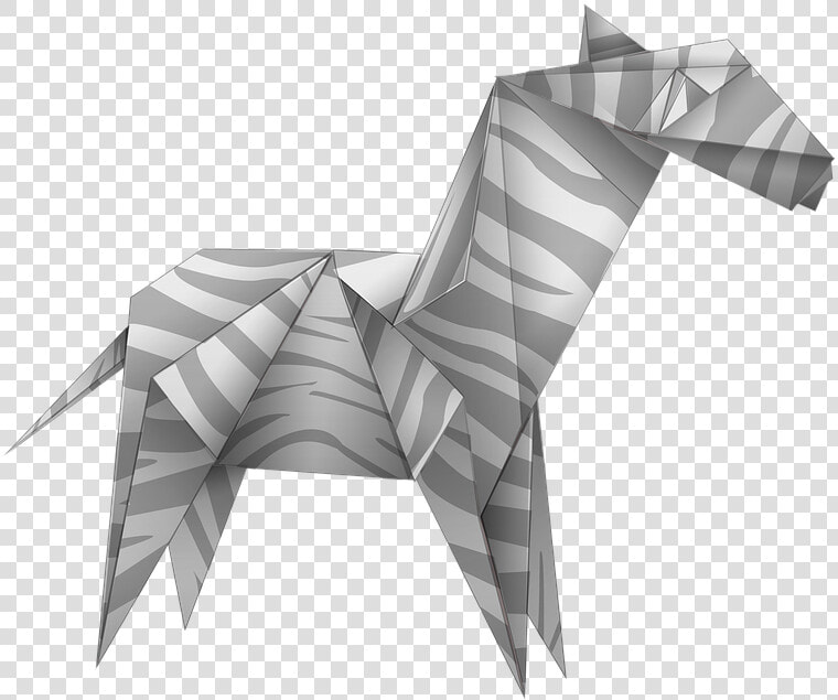 Origami  Zebra  Black And White  Paper  Art  Animal   Black And White Paper Craft  HD Png DownloadTransparent PNG