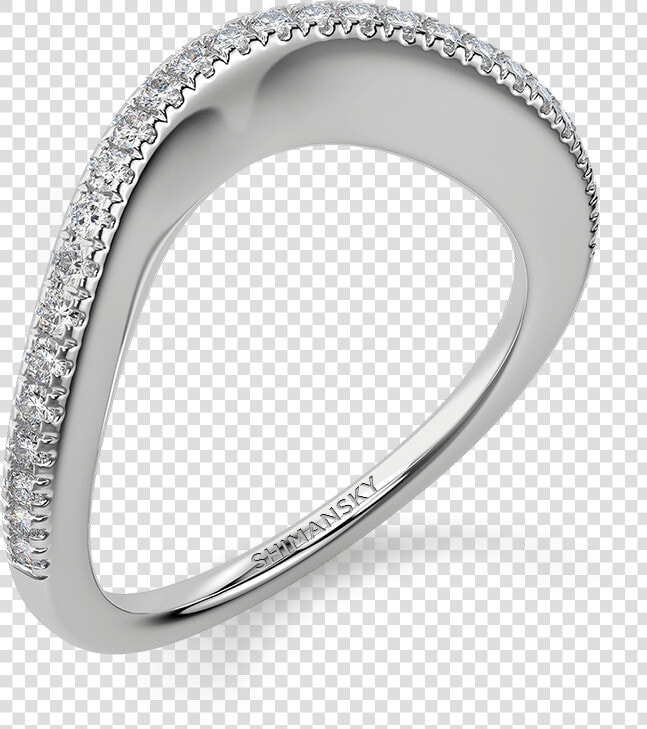 Silhouette Micro Set Band 18k White Band   Titanium Ring  HD Png DownloadTransparent PNG