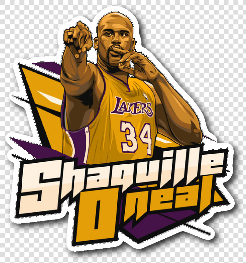 Shaquille O Neal Vynil Sticker   Shaquille Oneal Lakers Png  Transparent PngTransparent PNG