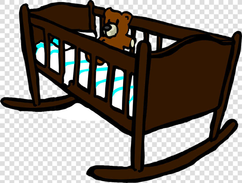 Cradle  Crib  Baby  Teddy  Wooden  Sweet   Baby Cradle Clip Art  HD Png DownloadTransparent PNG