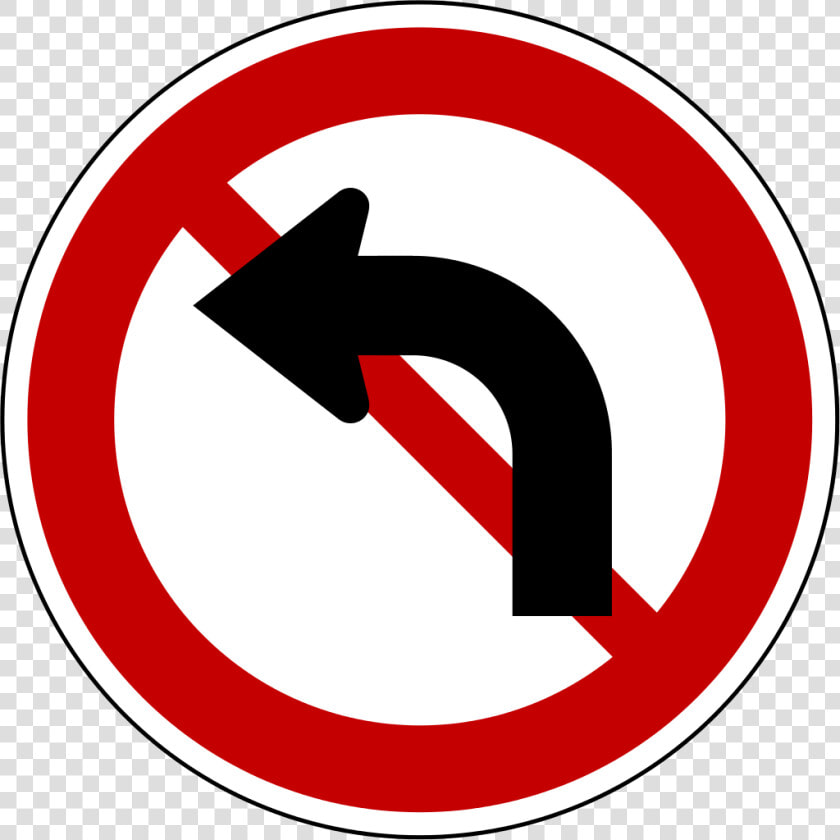 No Left Turn Road Sign  HD Png DownloadTransparent PNG