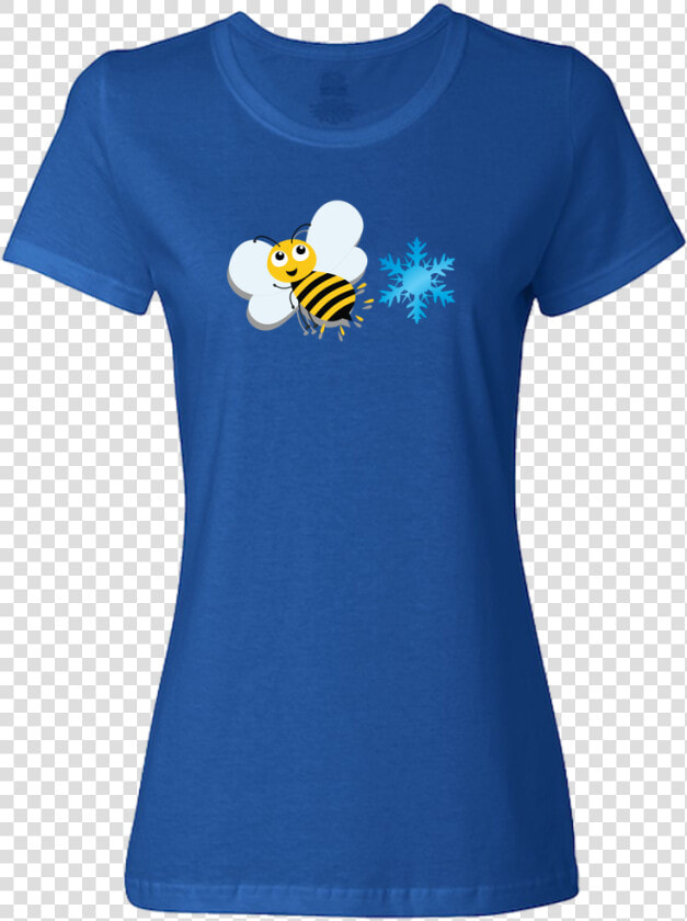 Bee Chill Blue Ladies Short Sleeve T Shirt With A Bee  HD Png DownloadTransparent PNG