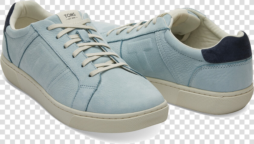 Toms Pastel Turquoise Nubuck Leather Mens Leandro Sneakers   Skate Shoe  HD Png DownloadTransparent PNG