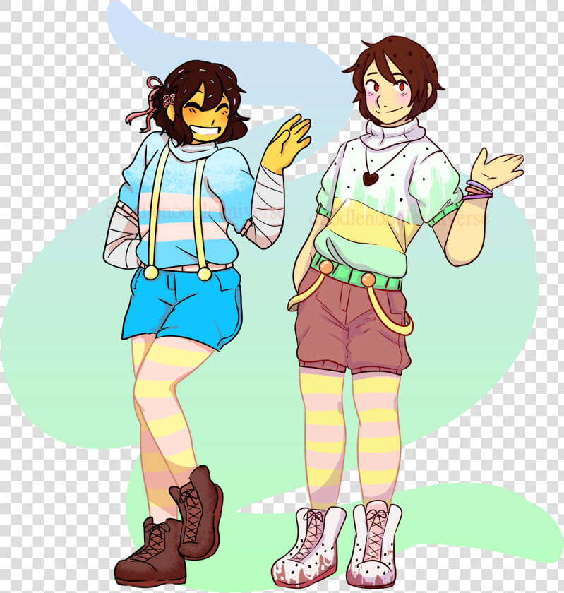 My Art Undertale Chara Frisk Charisk Mint Frisk Cocoa   Charisk Art Undertale  HD Png DownloadTransparent PNG