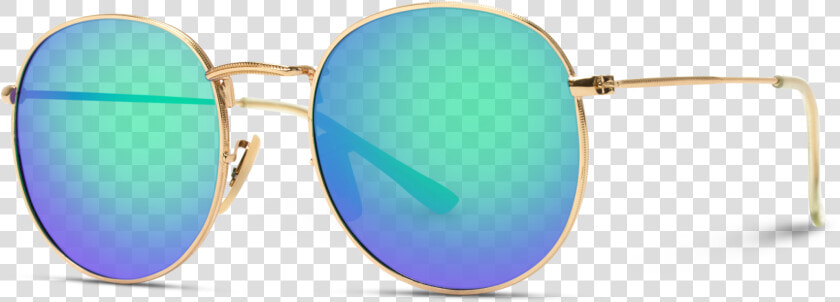 Retro Round Polarized Metal Frame Hipster Sunglasses   Reflection  HD Png DownloadTransparent PNG