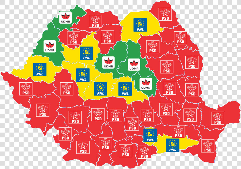 Locale 2016 Cj   Political Map Of Romania 2019  HD Png DownloadTransparent PNG